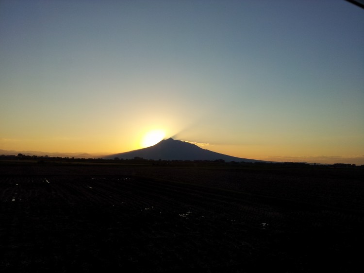 20131018_岩木山と夕日